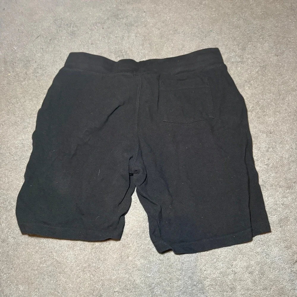 Polo Ralph Lauren Mens Black Big Pony Pique Knit Shorts Size Large Drawstring